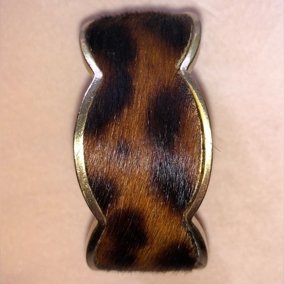 Patricia Nash - Elisabetta Leopard Leather Inset Cuff - M/L - Picture 5 of 7